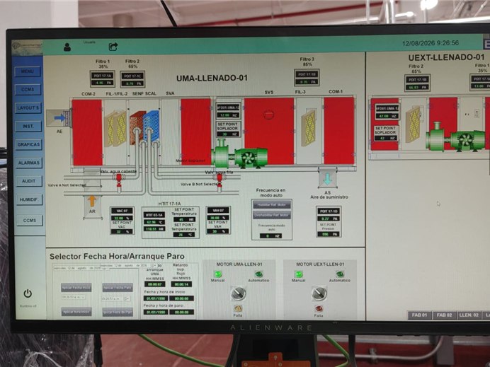 Pantalla de control y automatización